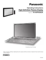 Предварительный просмотр 1 страницы Panasonic Viera TH-65PHD8 Operating Instructions Manual