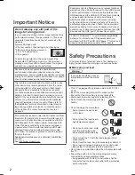 Предварительный просмотр 2 страницы Panasonic VIERA TH-P55VT60A Operating Instructions Manual