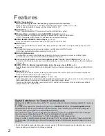 Предварительный просмотр 2 страницы Panasonic Viera TX-L32U2B Operating Instructions Manual