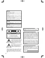 Preview for 2 page of Panasonic WJ-HD616/1000 Installation Manual