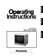 Предварительный просмотр 1 страницы Panasonic WV-CM2000 Operating	 Instruction