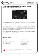 Panduit Atlona AT-HDVS-200-TX Installation Manual preview