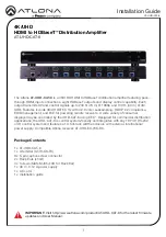 Panduit ATLONA AT-UHD-CAT-8 Installation Manual предпросмотр