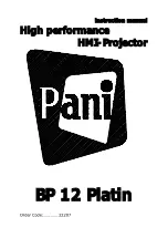 Preview for 1 page of Pani BP12 Instruction Manual