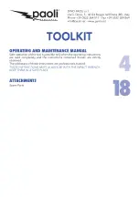 Preview for 3 page of Paoli TOOLKIT Operating And Maintenance Manual