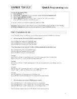 Preview for 1 page of Paradox ESPRIT 728 ULT Quick Programming Manual