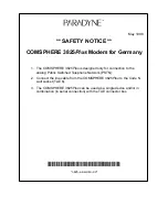 Paradyne COMSPHERE 3825Plus Safety Notes preview