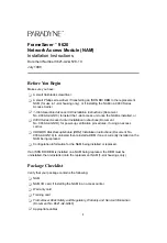 Paradyne FrameSaver 9620 Installation Instructions Manual preview