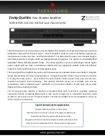 Parasound Zamp Quattro Brochure & Specs предпросмотр