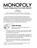 Parker Brothers Monopoly Instruction Manual preview