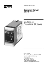 Parker PWD Series Operation Manual preview