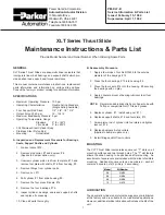 Parker XLT Series Maintenance Instructions & Parts List preview