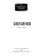 Предварительный просмотр 1 страницы Parkinson Cowan Grosvenor Owner'S And Installation Manual