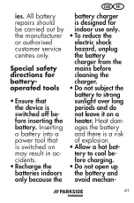 Предварительный просмотр 41 страницы Parkside Performance PAPS 208 A1 Translation Of The Original Instructions