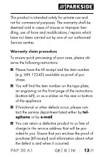 Предварительный просмотр 17 страницы Parkside 297719 Operating Instructions Manual