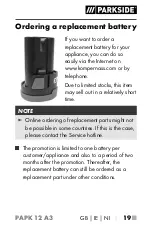 Предварительный просмотр 24 страницы Parkside PAPK 12 A3 Operating Instructions Manual