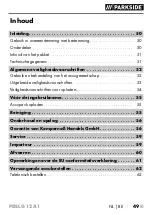 Preview for 54 page of Parkside PDSLG 12 A1 Translation Of The Original Instructions