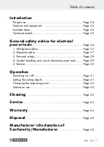 Preview for 53 page of Parkside PGG 15 A1 Operation And Safety Notes Translation Of Original Operation Manual