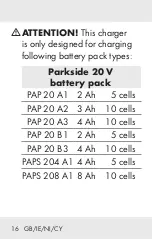 Preview for 17 page of Parkside PLG 20 C1 Operation And Safety Notes