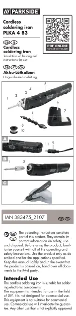 Preview for 1 page of Parkside PLKA 4 B3 User Manual