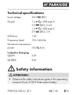 Предварительный просмотр 10 страницы Parkside PWCA 20-Li A1 Short Manual