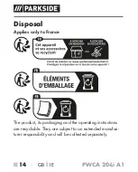 Предварительный просмотр 19 страницы Parkside PWCA 20-Li A1 Short Manual