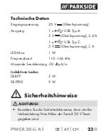 Предварительный просмотр 28 страницы Parkside PWCA 20-Li A1 Short Manual