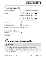 Предварительный просмотр 206 страницы Parkside PWCA 20-Li A1 Short Manual