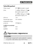 Предварительный просмотр 222 страницы Parkside PWCA 20-Li A1 Short Manual