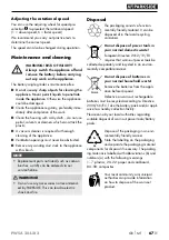 Preview for 72 page of Parkside PWSA 20-Li B3 Operating Instructions Manual