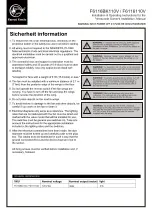 Preview for 2 page of Parrot Uncle F6116BK110V Installation & Operating Instructions Manual