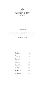 Patek Philippe CALIBER 240 PS IRM C LU Manual preview
