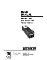 Preview for 1 page of Patton electronics 1053 User Manual
