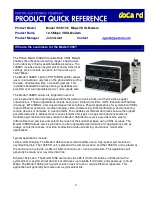 Preview for 1 page of Patton electronics 1058 Quick Reference Manual