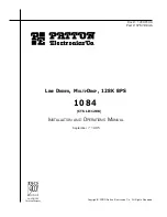Patton electronics 1084 Installation And Operation Manual preview