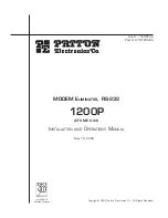 Preview for 1 page of Patton electronics 1200P Installation And Operation Manual