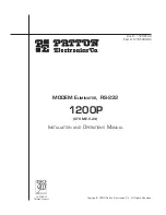 Preview for 2 page of Patton electronics 1200P Installation And Operation Manual