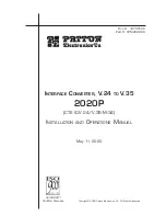 Preview for 1 page of Patton electronics 2020P Installation And Operation Manual