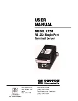 Preview for 1 page of Patton electronics 2120 User Manual