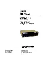 Preview for 1 page of Patton electronics 3042 User Manual