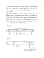 Предварительный просмотр 2 страницы QFX M-336 Owner'S Manual