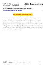 QRP Labs QCX Operating Instructions Manual preview