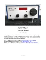 Preview for 1 page of QRPKits BITX20A Conversion Instructions