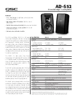 Предварительный просмотр 1 страницы QSC AcousticDesign AD-S52 Specifications