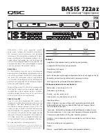 QSC BASIS 722az Specification Sheet preview