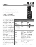 QSC SC-433 Specification Sheet preview