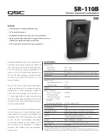 Предварительный просмотр 1 страницы QSC SR-110B Specification Sheet