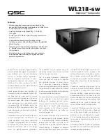 Preview for 1 page of QSC WideLine WL218-sw Specification Sheet