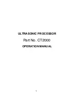 Предварительный просмотр 1 страницы Qsonica CT2000 Operation Manual