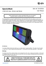 Qtx SpectraWash User Manual preview